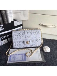 Chanel flap bag Sequins & Gold-Tone Metal AS0160 white HY22183ta99