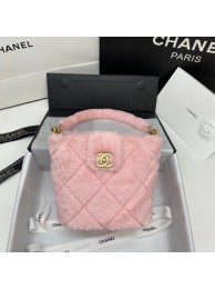 Chanel flap bag Shearling Lambskin & Gold-Tone Metal AS2241 pink HY19868Ri95