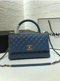 Chanel flap bag with top handle A92991 Blue HY24328ER88