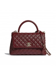 Chanel flap bag with top handle A92991 Burgundy HY138pk20