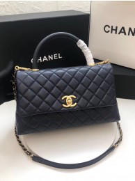 Chanel flap bag with top handle A92991 dark Blue HY15325Jz48