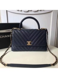 Chanel Flap Bag with Top Handle A92991 Navy Blue HY22981TP23