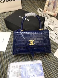 Chanel flap bag with top handle A93737 blue HY19737Ym74