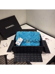 Chanel flap bag Wool sheepskin &Gold-Tone Metal AS1063 sky blue HY175rf73