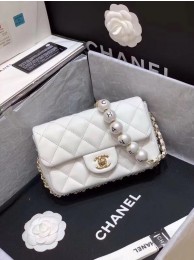 Chanel flap Imitation Pearls bag AS1436 white HY8015Mn81