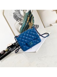 Chanel Flap Lambskin Shoulder Bag 1115 Electro optic blue HY7606OG45