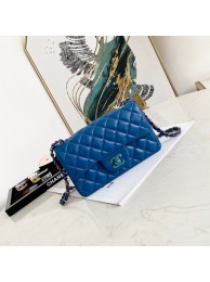 Chanel Flap Lambskin Shoulder Bag 1116 Electro optic blue HY22353vX95
