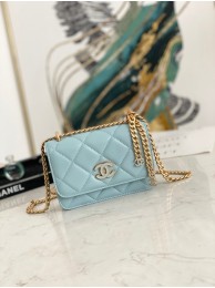 Chanel Flap Lambskin small Shoulder Bag 81185 light blue HY26609yC28