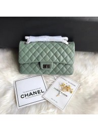 Chanel Flap Original Cowhide Leather 30225 green Silver chain HY4189Rc99