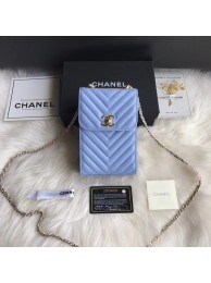 Chanel Flap Original Mobile phone bag 55698 blue HY26881zd34
