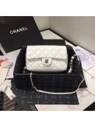 Chanel Flap Original Sheepskin Leather pearl cross-body bag CF1112 White HY2577vX33