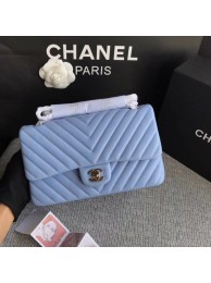 Chanel Flap Original sheepskin Shoulder Bag 1112V Light blue silver chain HY15352vX33