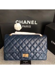 Chanel Flap Shoulder Bag Blue Original Calfskin Leather 277 Gold HY25963hi67