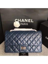 Chanel Flap Shoulder Bag Blue Original Calfskin Leather 277 Silver HY26350sf78