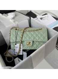 Chanel Flap Shoulder Bag Grained Calfskin A01112 gold-Tone Metal green HY9852UF26