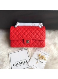 Chanel Flap Shoulder Bag Original Deer leather A1112 red silver chain HY12765vK93