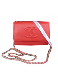 Chanel Flap Shoulder Bag Red Calfskin Leather CHA33817 Gold HY24259Xr72