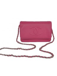 Chanel Flap Shoulder Bag Rose Calfskin Leather CHA33817 Silver HY24219uZ84