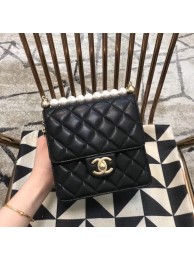 Chanel Flap Shoulder Bag Sheepskin Leather 77398 black HY20266rd58