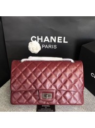 Chanel Flap Shoulder Bag Wine Original Calfskin Leather 277 Silver HY10665nS91