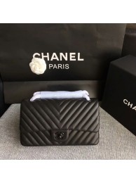 Chanel Flap Shoulder Bags Black Original Sheepskin CF1112 HY255ki86