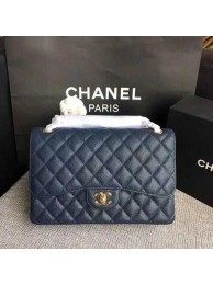 Chanel Flap Shoulder Bags Dark Blue Original Calfskin Leather CF1113 Gold HY26194tg76