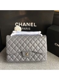 Chanel Flap Shoulder Bags Grey Original Lambskin Leather CF1113 Silver HY26170ki86