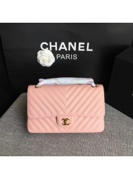 Chanel Flap Shoulder Bags Pink Original Calfskin Leather CF1112 Gold HY17951VF54