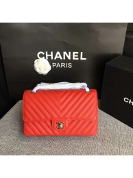 Chanel Flap Shoulder Bags Red Original Calfskin Leather CF1112 Silver HY20505Wi77