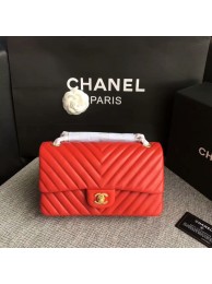Chanel Flap Shoulder Bags Red Original Sheepskin CF1112 Gold HY21063uU16