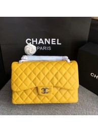 Chanel Flap Shoulder Bags Yellow Original Lambskin Leather CF1113 Silver HY21760KX86