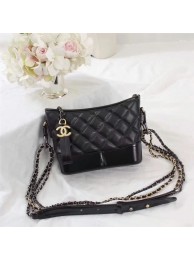 Chanel Gabrielle Calfskin Leather Shoulder Bag 8122A Black HY18110KX86