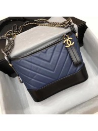 CHANEL GABRIELLE Original leather Hobo Bag A93841 blue&black HY542xh67
