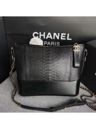 Chanel Gabrielle Shoulder Bag Original Python Leather A93842 Black HY20555dV68