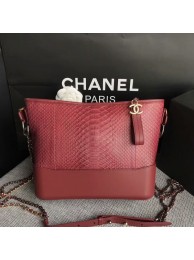 Chanel Gabrielle Shoulder Bag Original Python Leather A93842 Marroon HY17637bT70