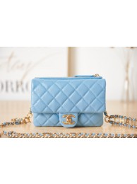 Chanel Grained Calfskin Pocket AS3225 light blue HY2543sY95