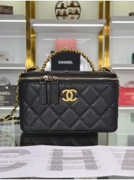 CHANEL HANDBAG Grained Calfskin&Gold-Tone Metal AP2805 black HY9136DV39