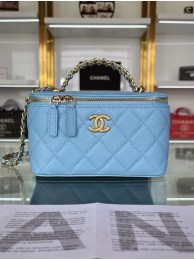 CHANEL HANDBAG Grained Calfskin&Gold-Tone Metal AP2805 blue HY4301tL32
