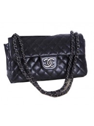 Chanel Iridescent Leather Flap Shoulder Bag A1274 Black HY21433gE29