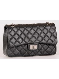 Chanel Jumbo Classic Flap Bag Black Calfskin Leather A28668 Silver HY15079CD62