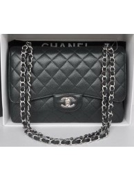 Chanel Jumbo Double Flaps Bag Black Cannage Pattern A36097 Silver HY13234sp14