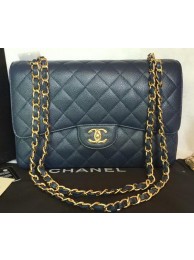 Chanel Jumbo Double Flaps Bag Blue Cannage Pattern A36097 Gold HY22413Gm74