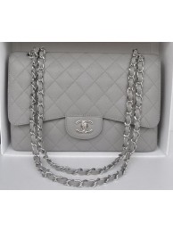 Chanel Jumbo Double Flaps Bag Grey Cannage Pattern A36097 Silver HY16108hi67