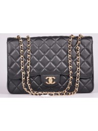 Chanel Jumbo Flap Bag Black Cannage Pattern A28600 Gold HY8388Pf97