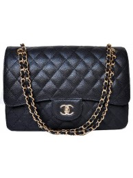 Chanel Jumbo Quilted Classic Flap Bag Black Cannage Patterns A58600 Gold HY13394hk64