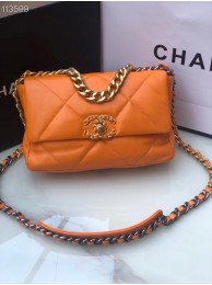 CHANEL Lambskin 19 Flap Bag AS1160 orange HY18530TV86
