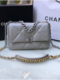 CHANEL Lambskin 19 Flap Bag AS1160S gray HY8632Yf79