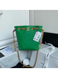 Chanel Lambskin bucket bag AS2381 green HY2894va68