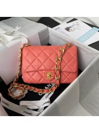 CHANEL Lambskin Flap Shoulder Bag 2022SS pink HY25925UM91