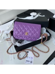 Chanel Lambskin Flap Shoulder Bag AP1450 Purple HY21778Pu45
